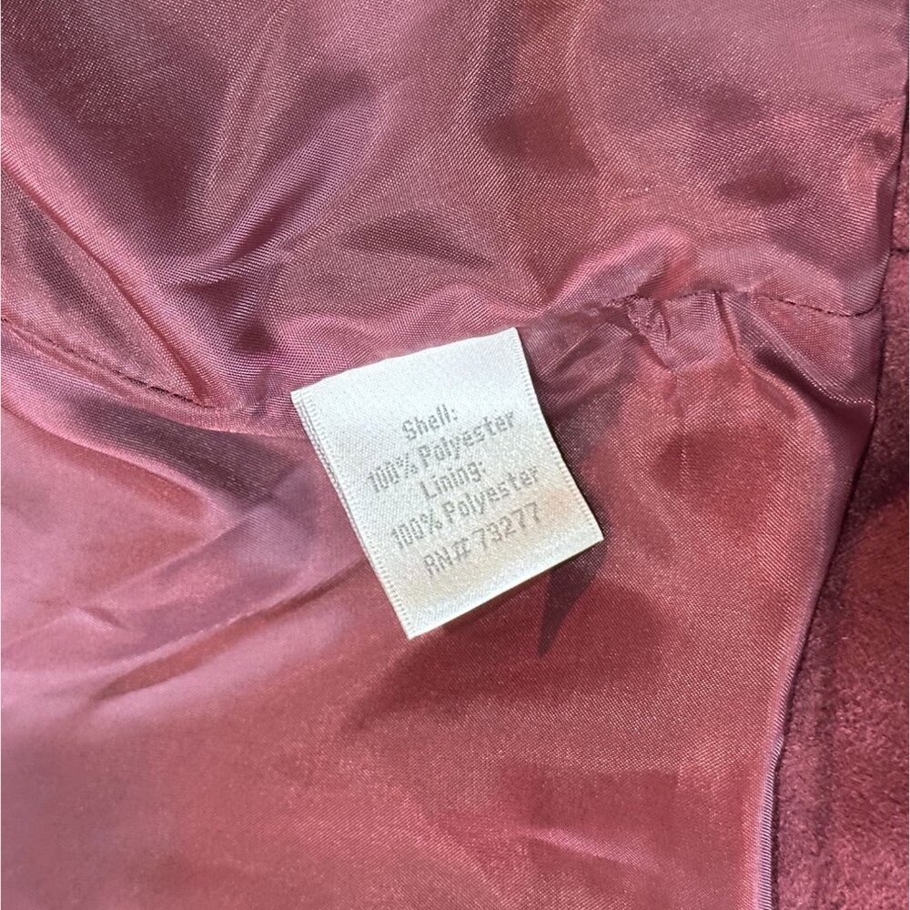 LC Lauren Conrad Faux Suede Size 8 Moto Jacket Belted Waist Rose Zipper Accents - Picture 8 of 9